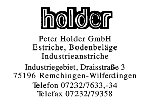 Holder, Peter GmbH Estriche, Bodenbeläge, Industrieanstriche