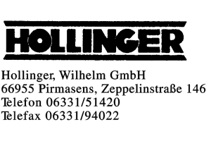 Hollinger, Wilhelm GmbH Hollinger, Wilhelm GmbH