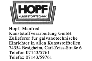 Hopf, Manfred, Kunststoffverarbeitung GmbH