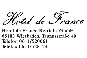 Hotel de France Betriebs GmbH Hotel de France Betriebs GmbH