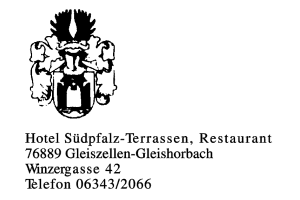 Hotel Südpfalz-Terrassen, Restaurant