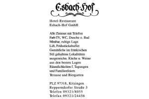 Hotel-Restaurant Esbach-Hof GmbH