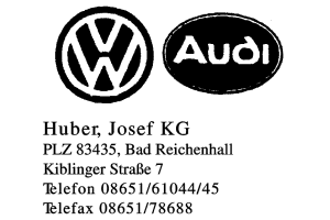Huber, Josef KG VAG-Händler