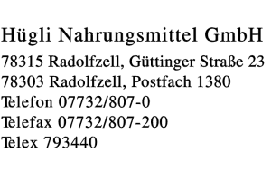 Hügli Nahrungsmittel GmbH