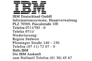IBM Deutschland GmbH Informationssysteme, Hauptverwaltung IBM Deutschland GmbH Informationssysteme, Hauptverwaltung