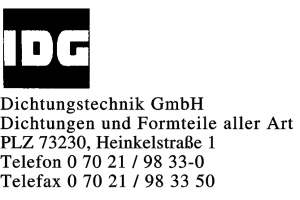 IDG Dichtungstechnik GmbH IDG Dichtungstechnik GmbH