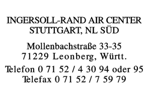 Ingersoll-Rand Air Center Stuttgart, NL Süd
