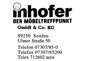 Inhofer der Möbeltreffpunkt GmbH & Co. KG