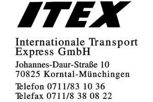 ITEX Internationale Transport Express GmbH ITEX Internationale Transport Express GmbH
