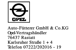 Auto-Fütterer GmbH & Co. KG, Opel-Vertragshändler