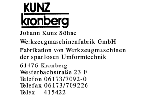 Johann Kunz Söhne Werkzeugmaschinenfabrik GmbH