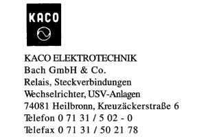 KACO ELEKTROTECHNIK Bach GmbH & Co.