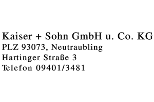 Kaiser + Sohn GmbH u. Co. KG