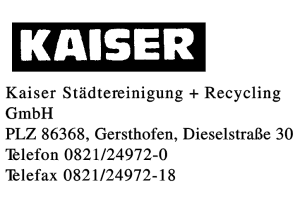 Kaiser Städtereinigung + Recycling GmbH