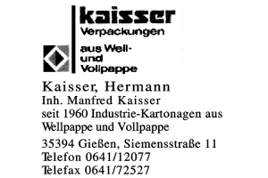 Kaisser, Hermann Inh. Manfred Kaisser