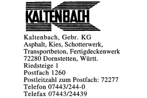 Kaltenbach, Gebr. KG Kaltenbach, Gebr. KG