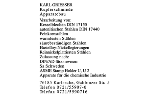 KARL GRIESSER Kupferschmiede Apparatebau