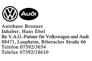 Autohaus Brunner Inhaber Hans Ebel