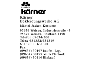 Kärner Bekleidungswerke AG