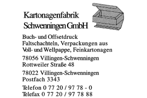 Kartonagenfabrik Schwenningen GmbH