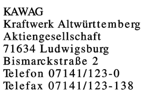 KAWAG Kraftwerk Altwürttemberg AG KAWAG Kraftwerk Altwürttemberg AG